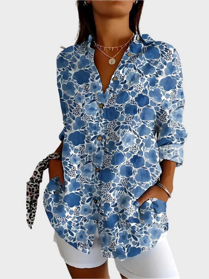 Blusa de Algodão com Padrão Floral