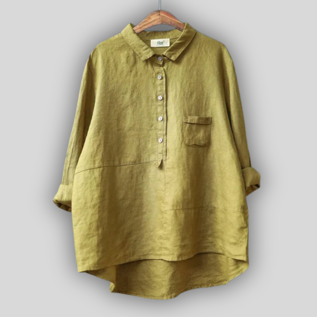 Blusa de Linho Verde Simplicidade