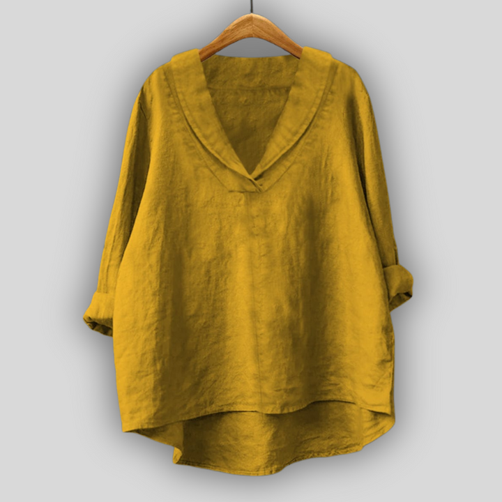 Blusa de Linho Aura Dourada