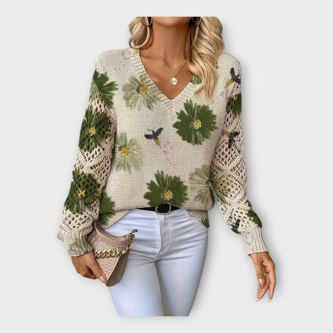 Camisola Tricot com Detalhes em Renda