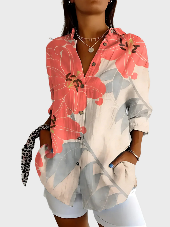 Blusa de Algodão com Padrão Floral