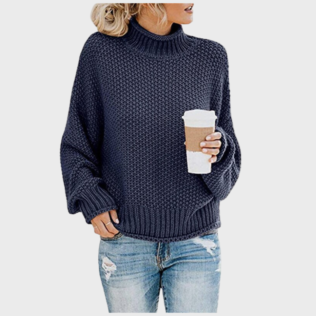 Pullover de Gola Alta para Uso Diário