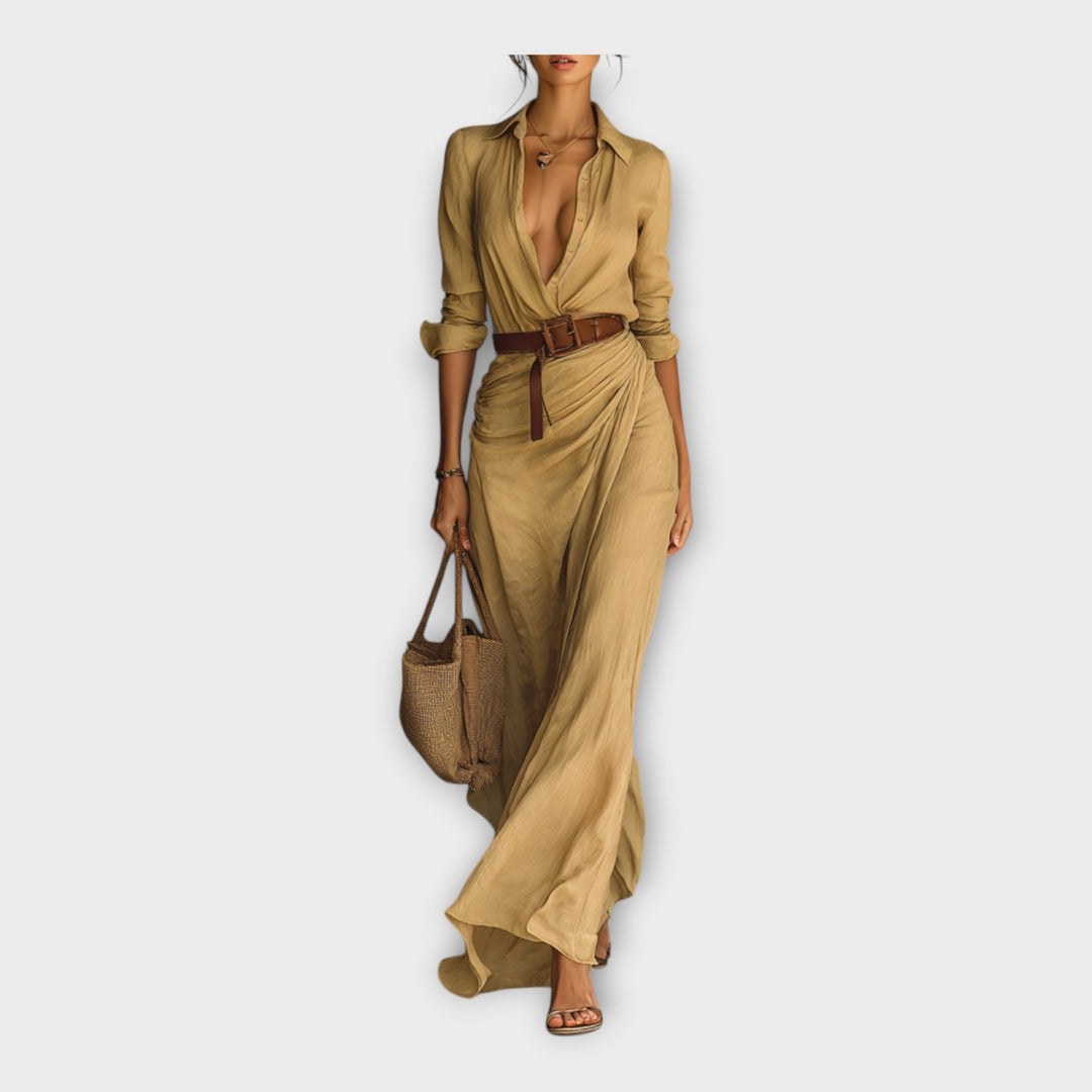 Vestido arejado com elegância intemporal