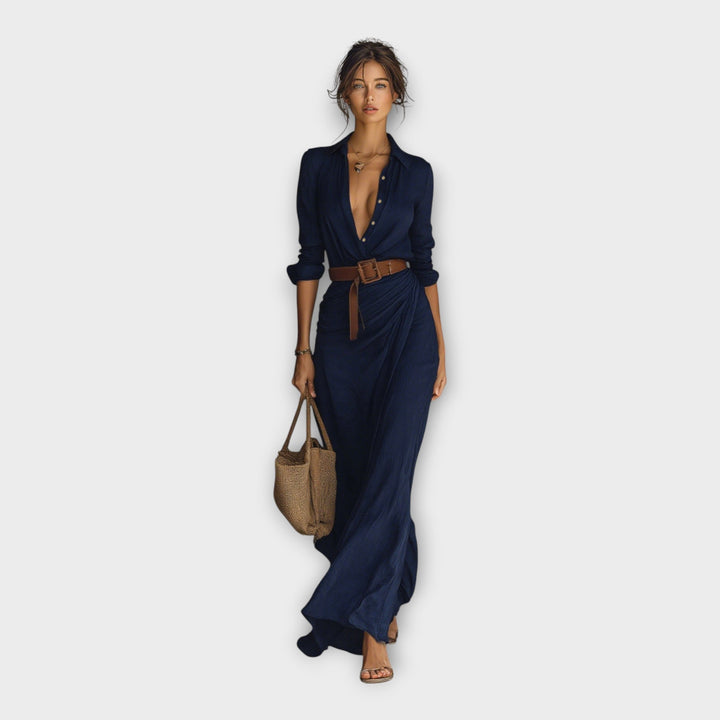 Vestido arejado com elegância intemporal