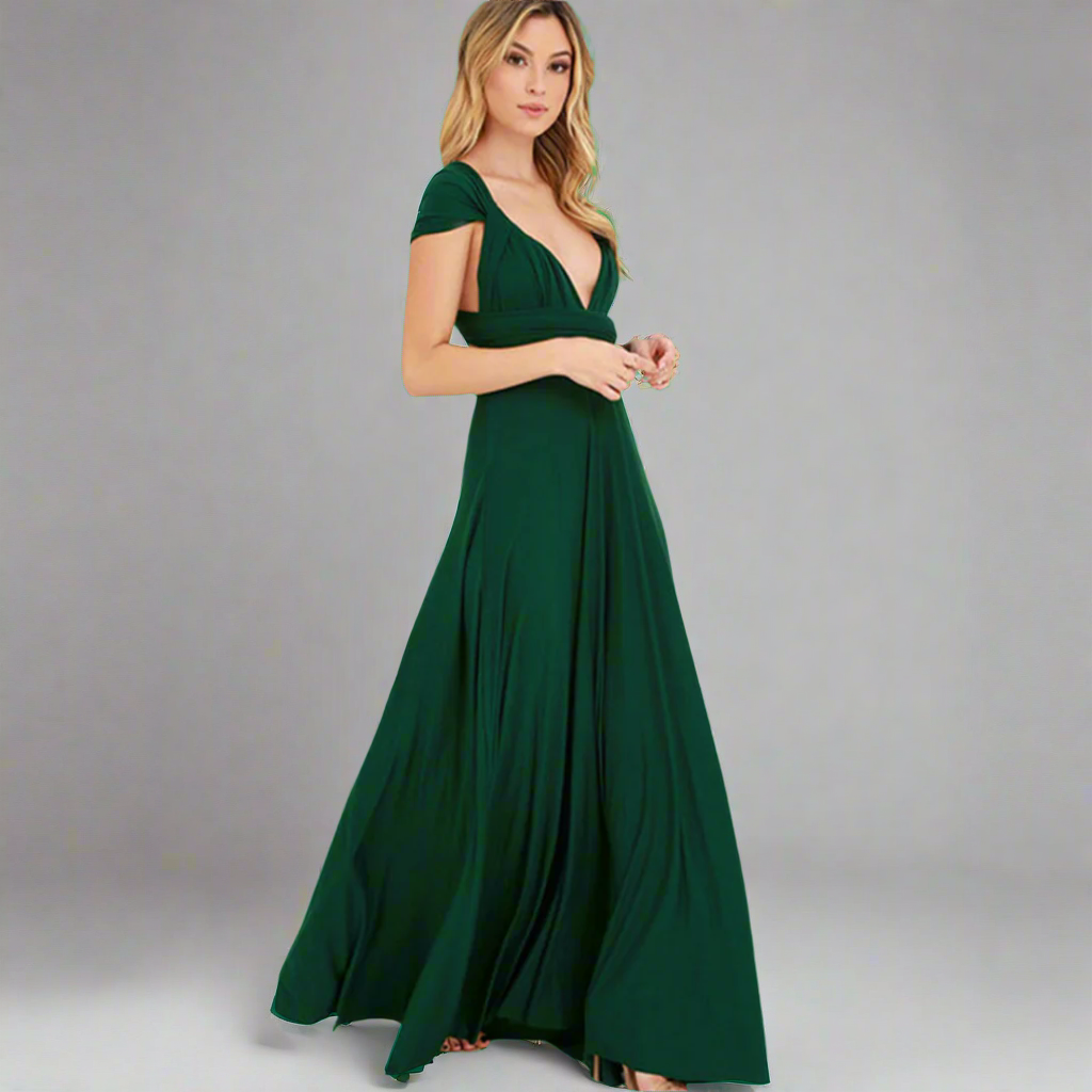 Vestido transformável em tecido requintado