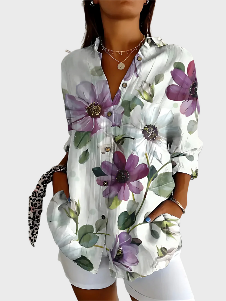 Blusa de Algodão com Padrão Floral