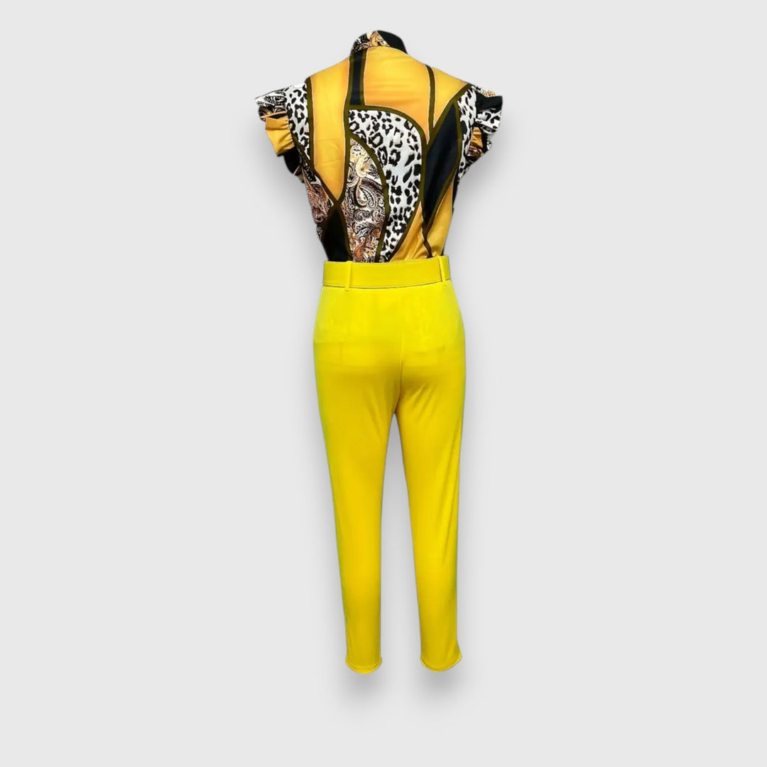 Conjunto de Dois Peças com padrão de leopardo moderno