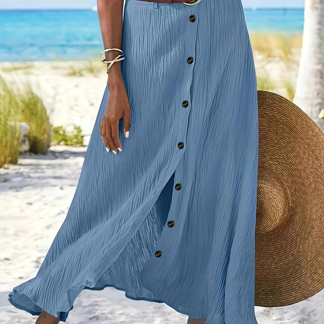 Saia Midi Semi-Transparente com Abertura
