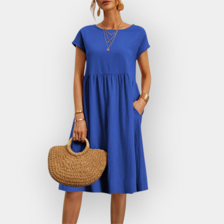 Vestido Midi com Linhas Elegantes