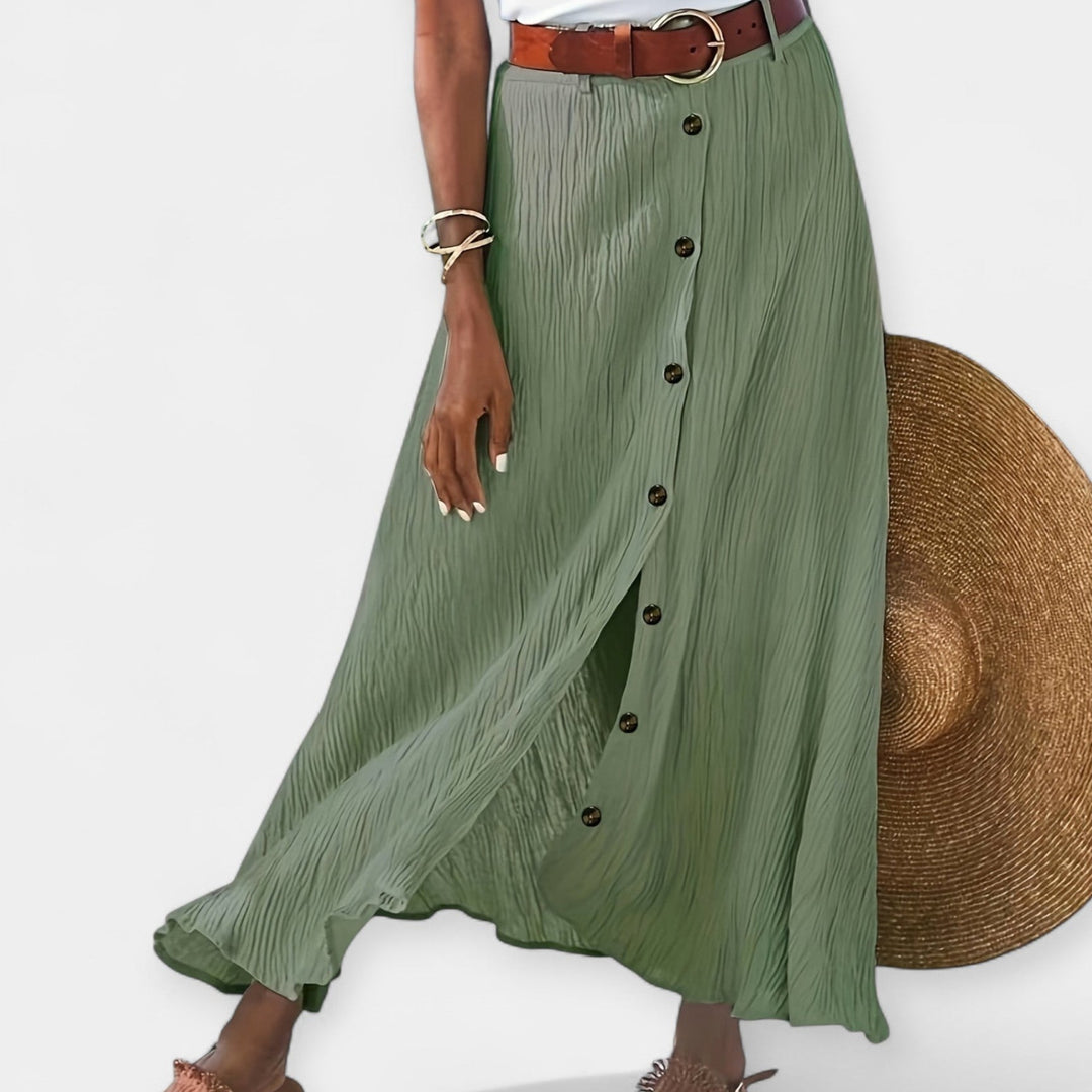Saia Midi Semi-Transparente com Abertura