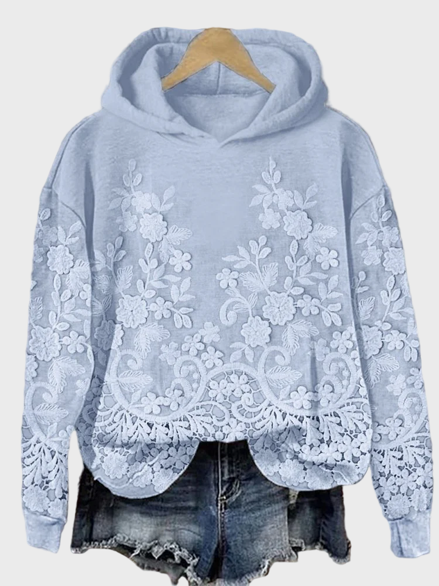 Sweatshirt Casual com Design Floral 3D
