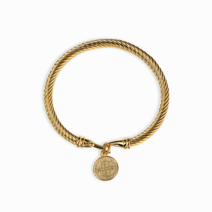 Pulseira Dourada com Design Monetário