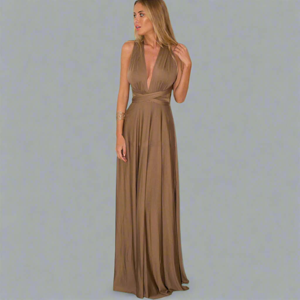 Vestido transformável em tecido requintado