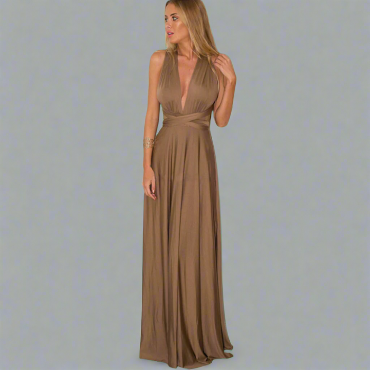Vestido transformável em tecido requintado
