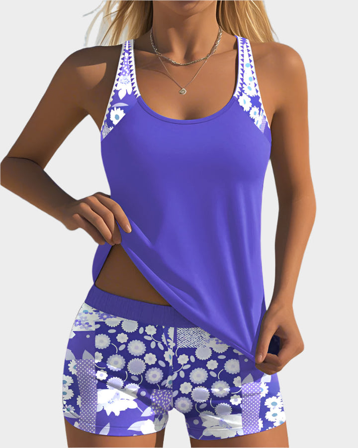 Conjunto de Biquíni em Dois Peças com Padrão Floral