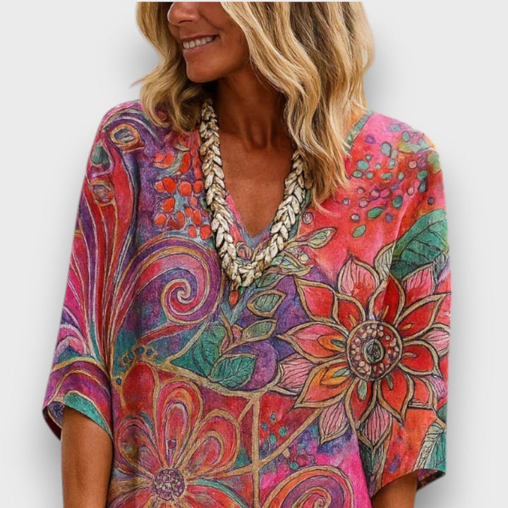 Kaftan com Design Boémio e Corte Ligeiro