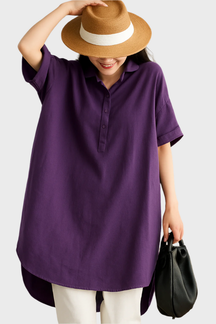 Vestido Camisa de Linho Casual