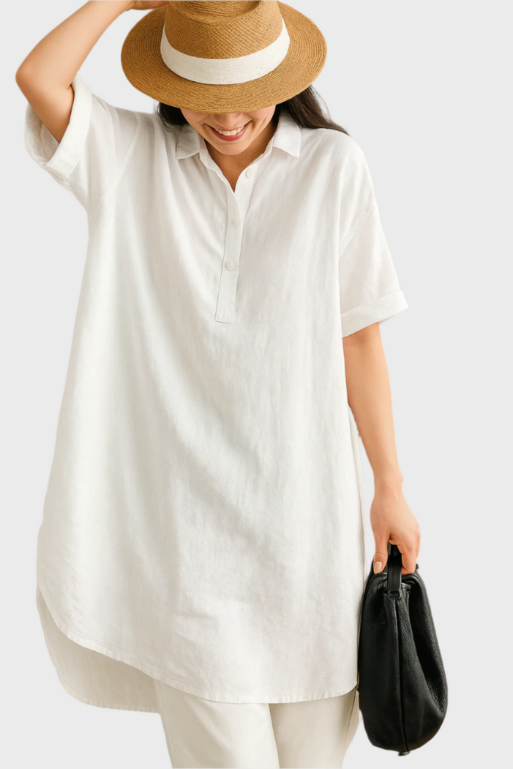 Vestido Camisa de Linho Casual