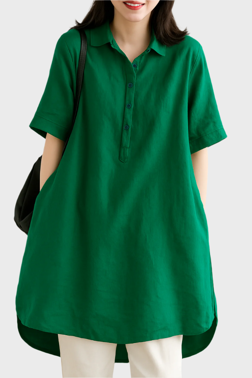 Vestido Camisa de Linho Casual
