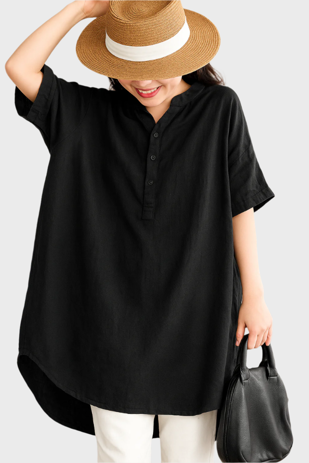 Vestido Camisa de Linho Casual