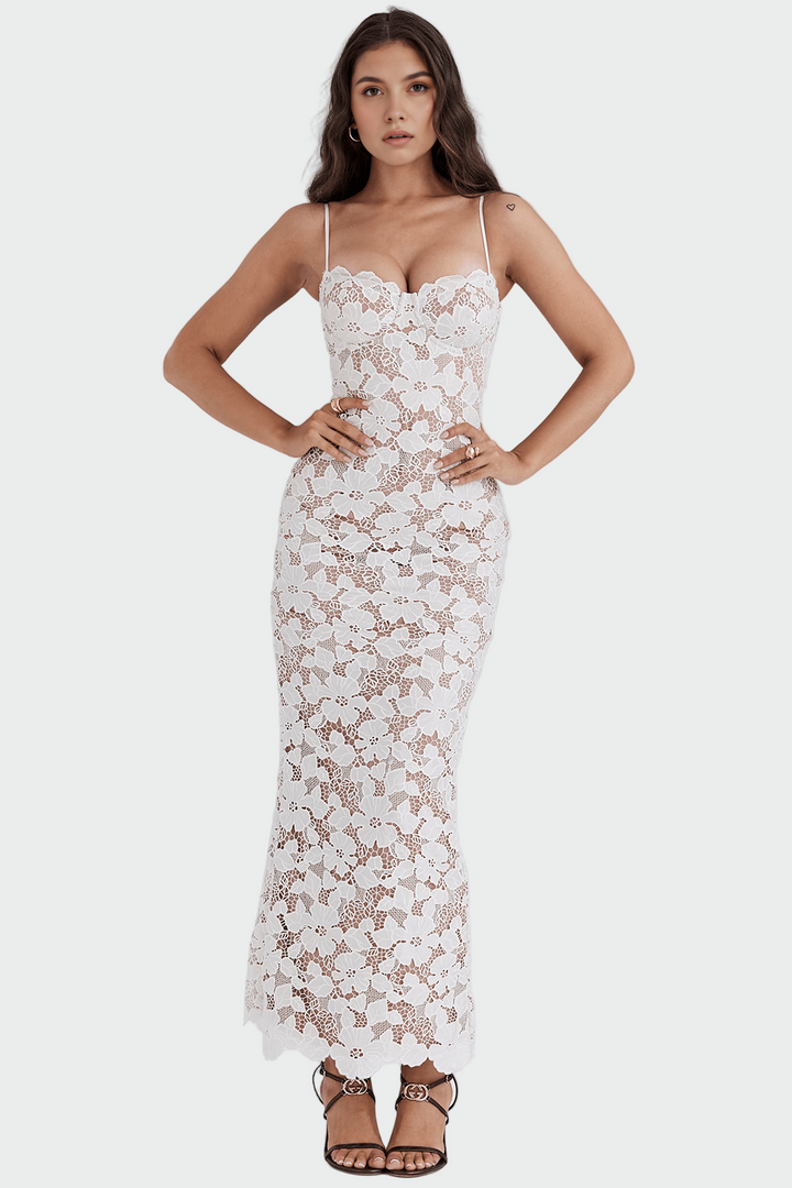 Vestido Maxi de Renda Branco