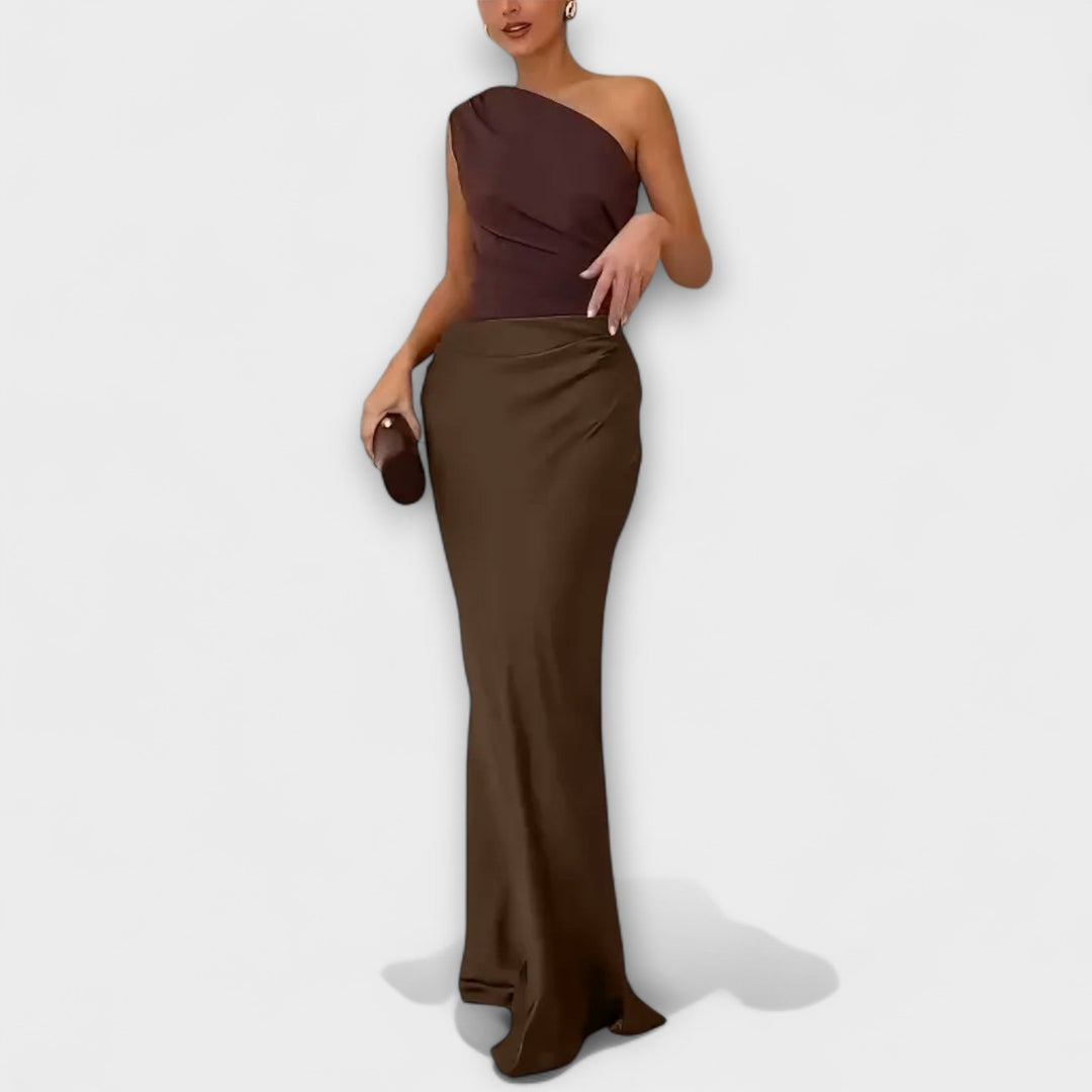 Vestido Maxi com Ombro Descoberto