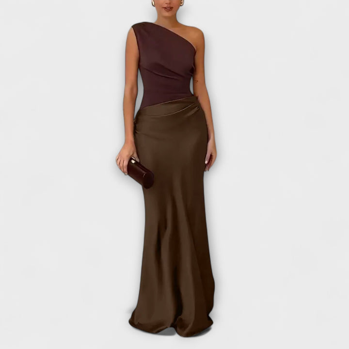 Vestido Maxi com Ombro Descoberto