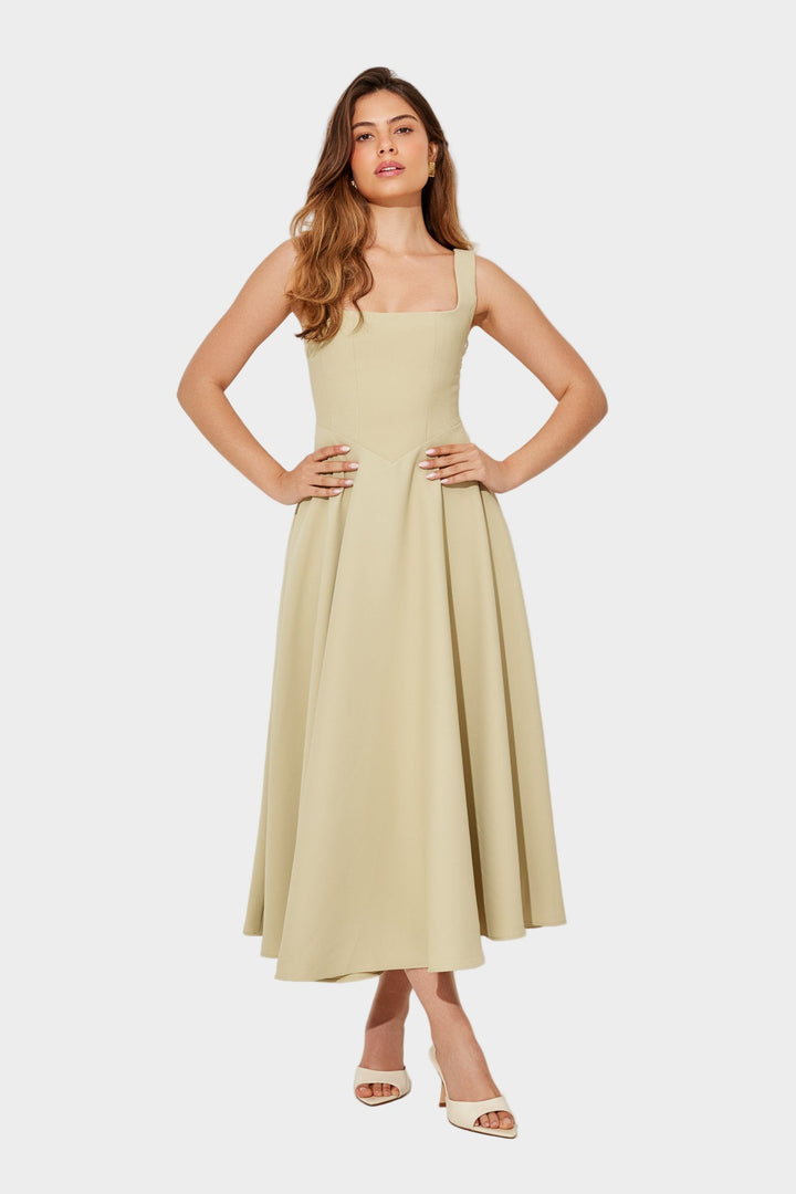 Vestido Midi Atemporal e Arejado com Linha Elegante e Movimento Natural