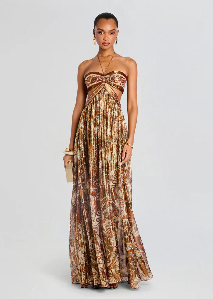 Vestido Maxi Aura Dourada