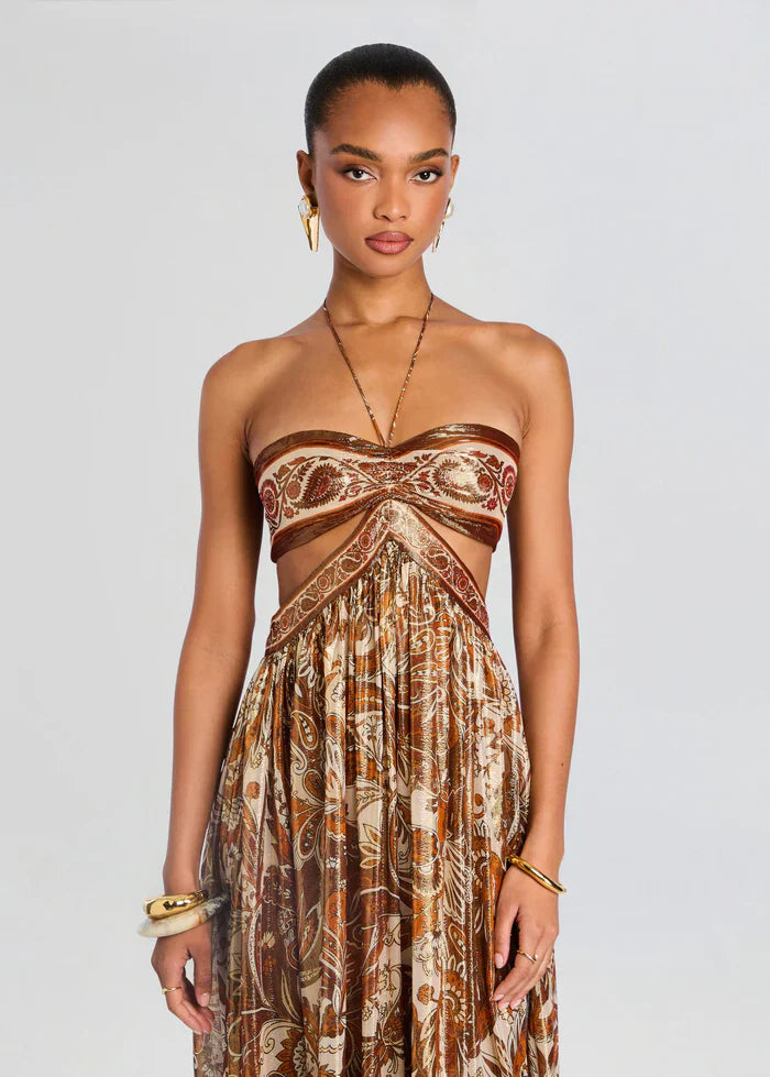 Vestido Maxi Aura Dourada