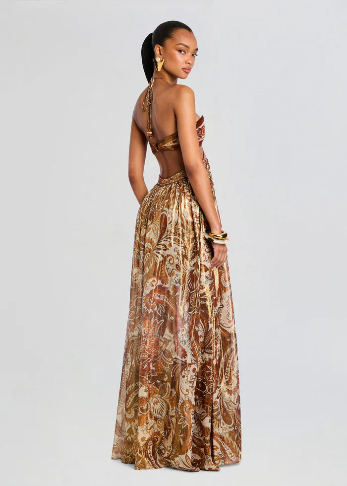Vestido Maxi Aura Dourada