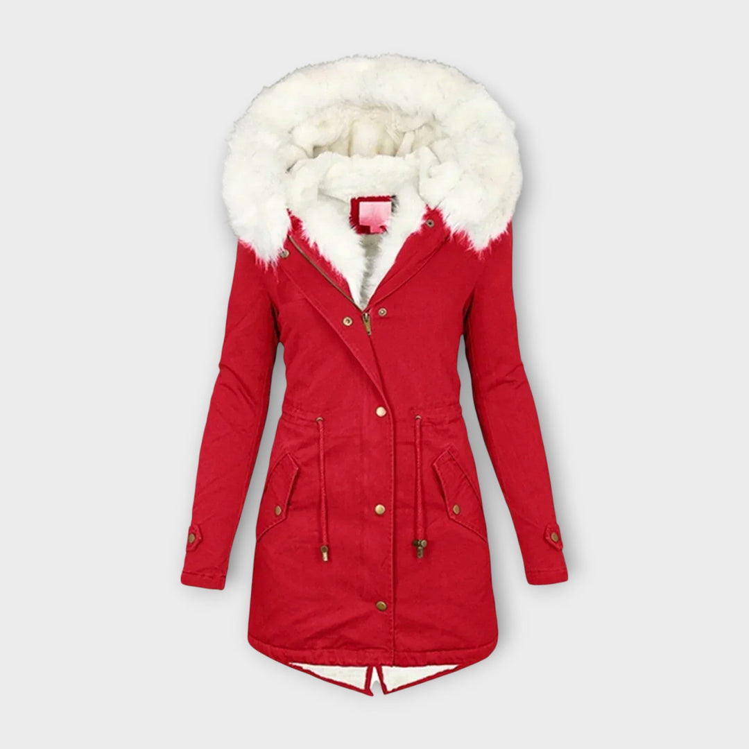 Ivara - Casaco de Inverno Impermeável e Forrado com Pelo