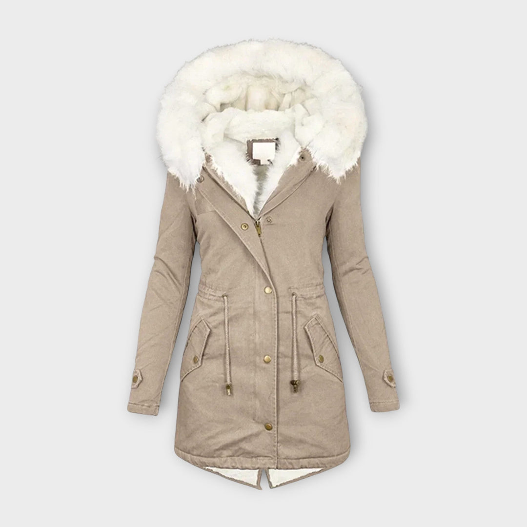 Ivara - Casaco de Inverno Impermeável e Forrado com Pelo