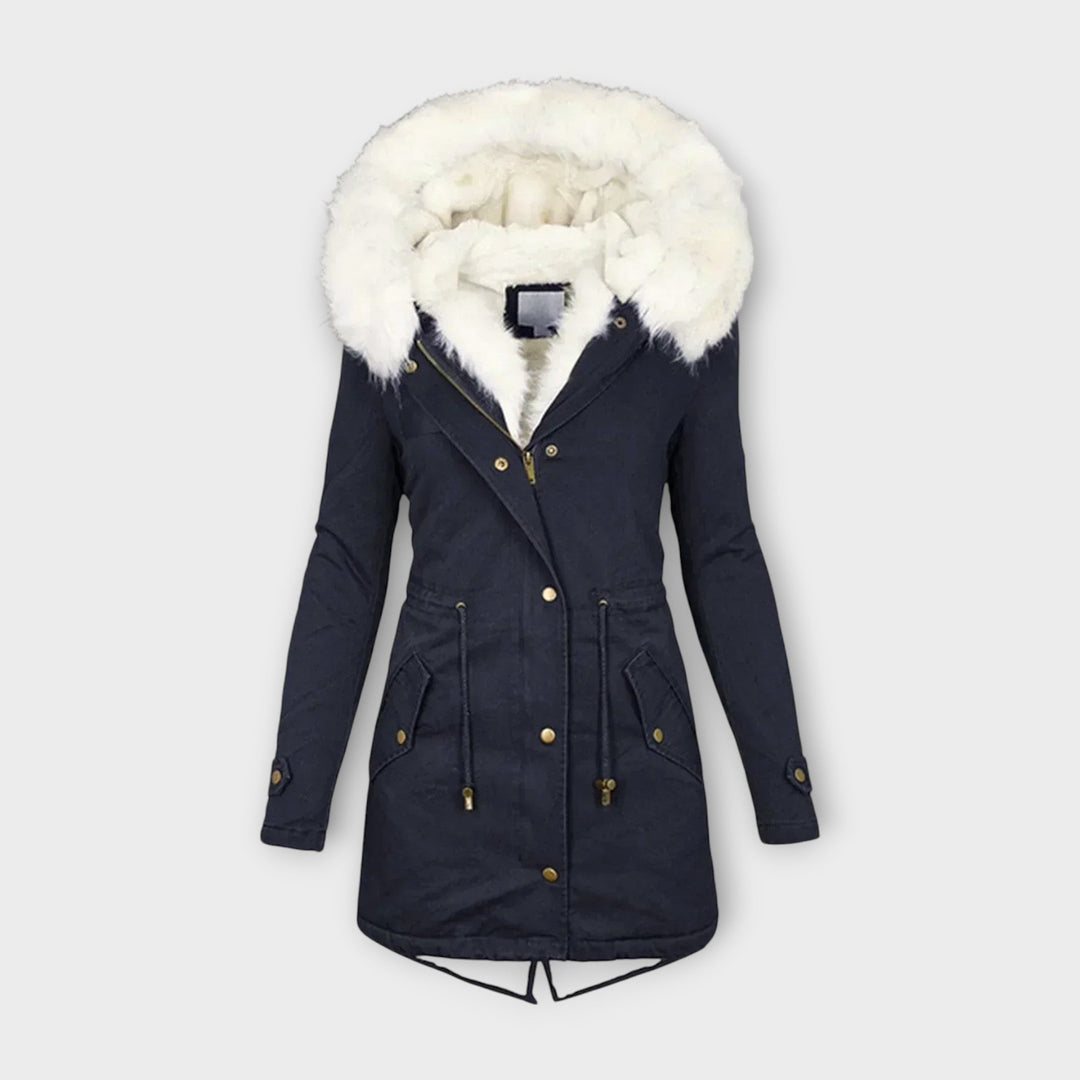 Ivara - Casaco de Inverno Impermeável e Forrado com Pelo
