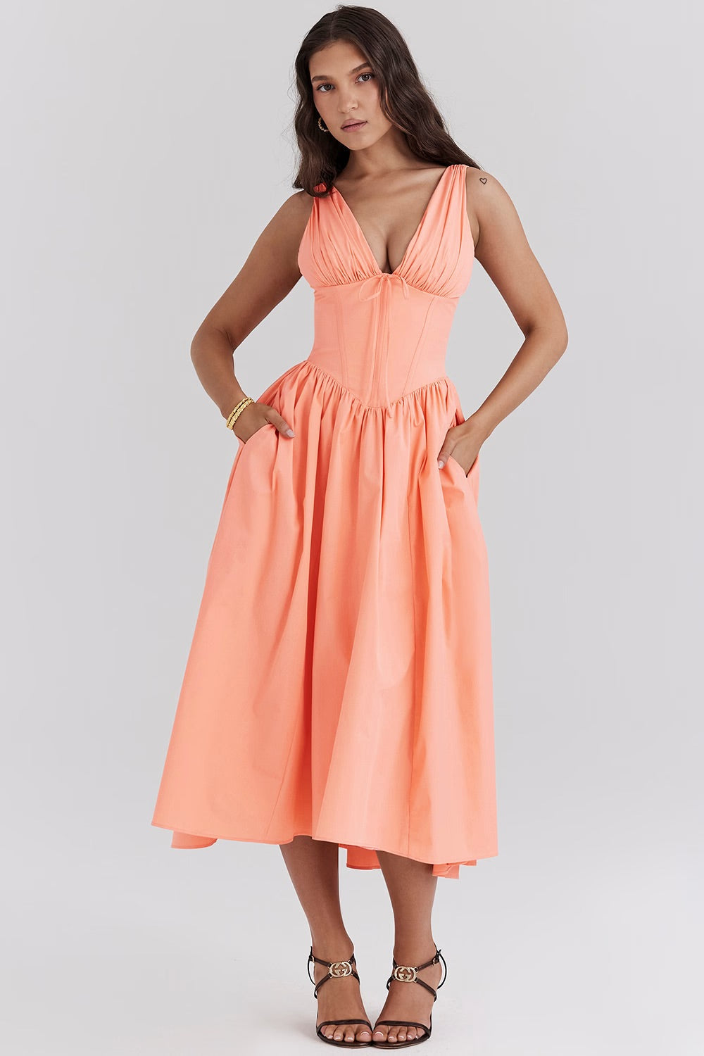 Vestido Midi de Romântica Floral
