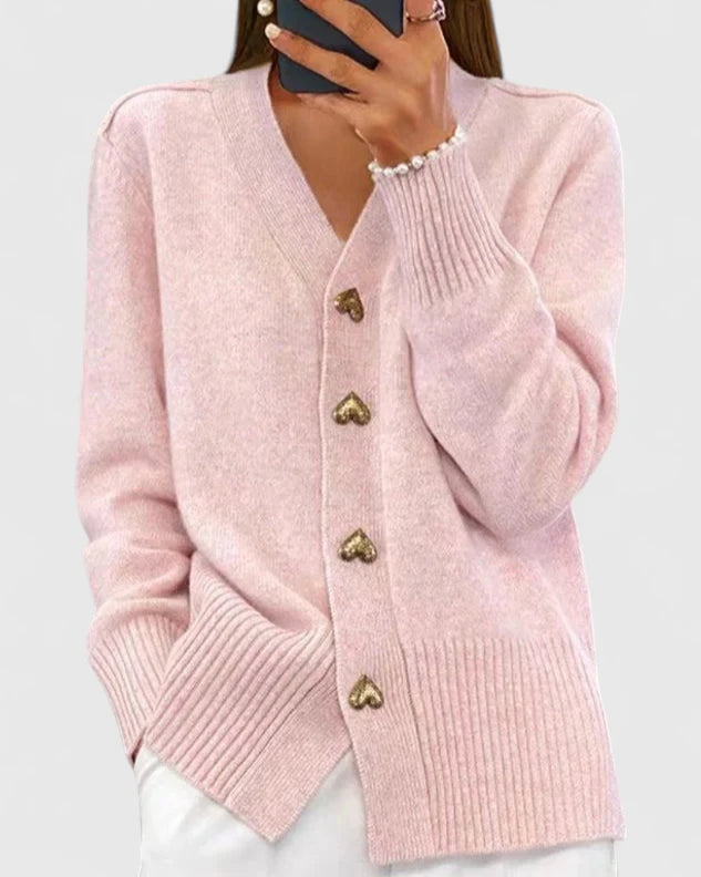 Casaco Tricot Elegante com Botões