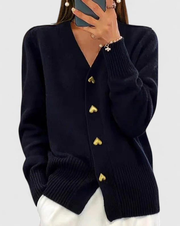 Casaco Tricot Elegante com Botões