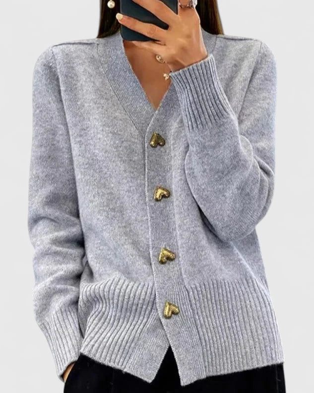 Casaco Tricot Elegante com Botões