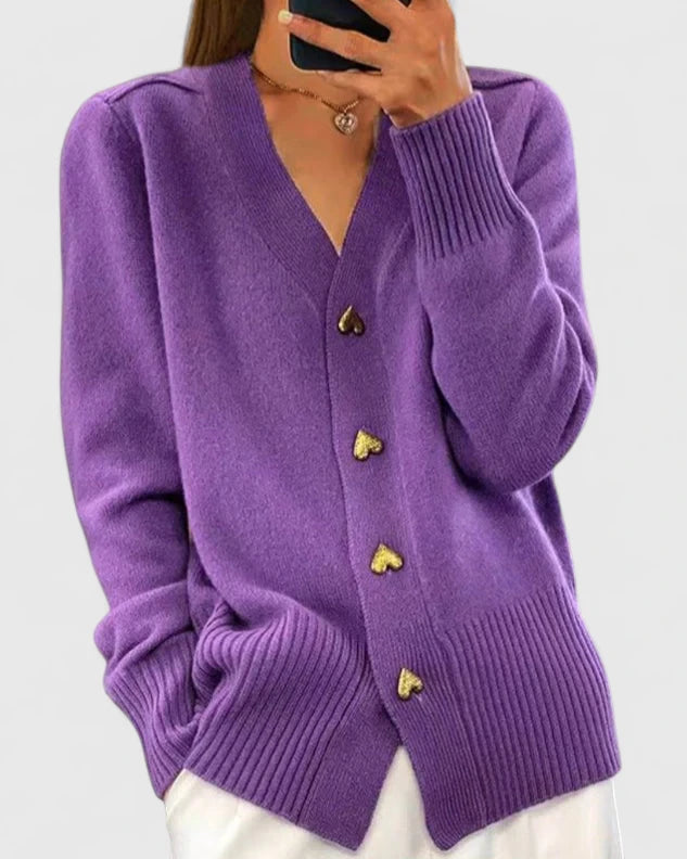 Casaco Tricot Elegante com Botões