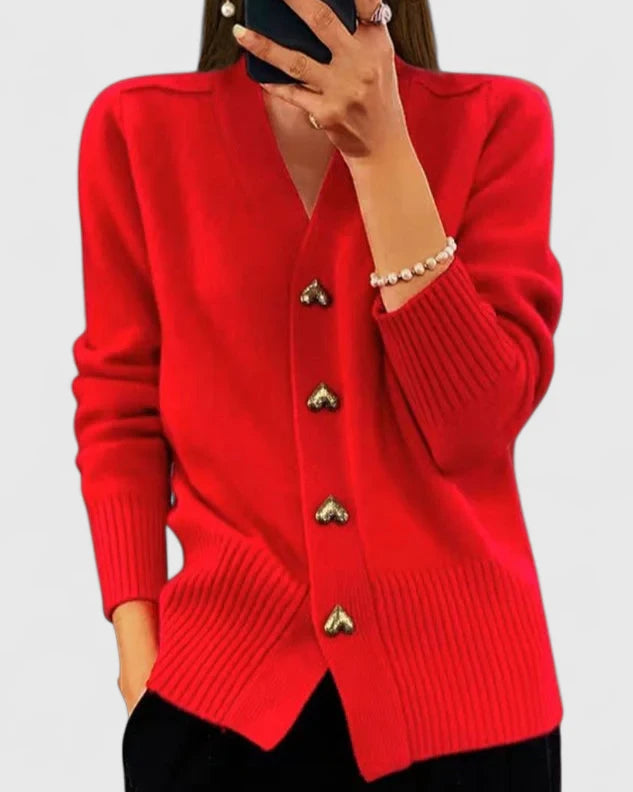 Casaco Tricot Elegante com Botões