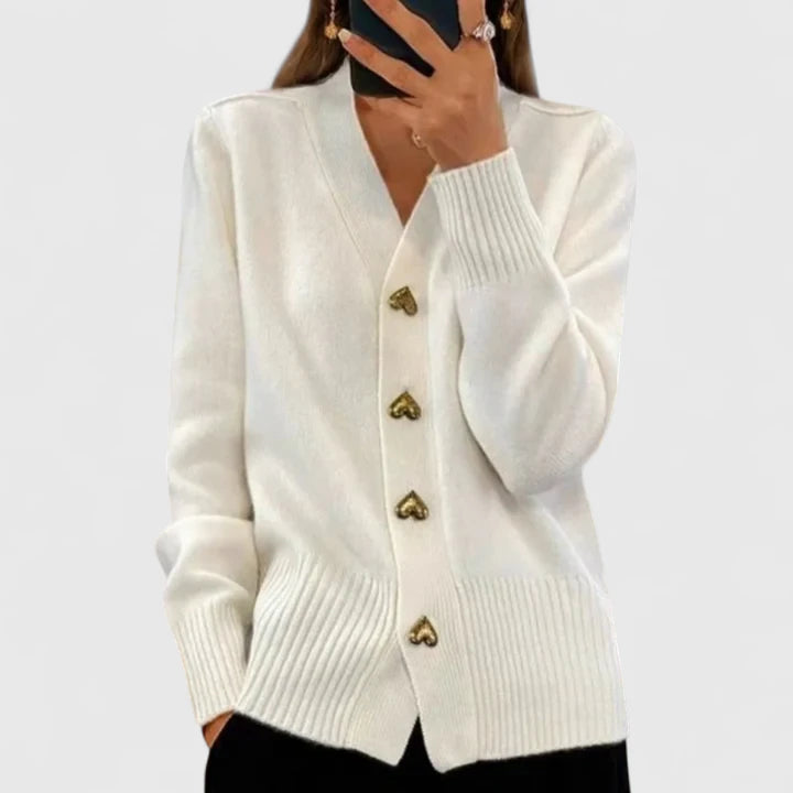 Casaco Tricot Elegante com Botões