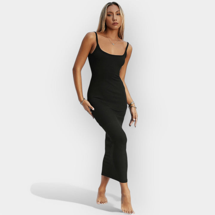 Vestido Midi com Costas Descobertas e Estilo