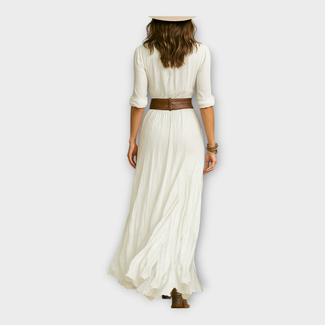 Vestido longo com elegância boémia
