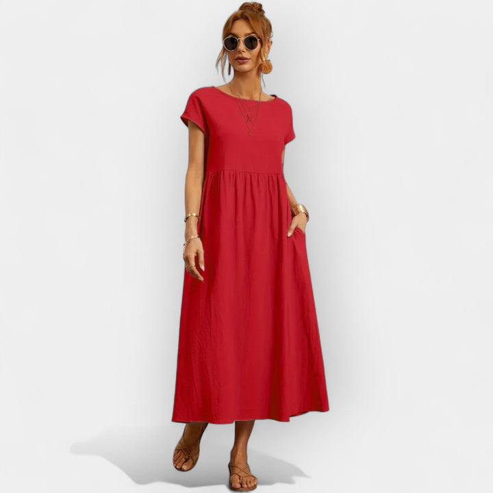 Vestido de Algodão Leve com Bolsos