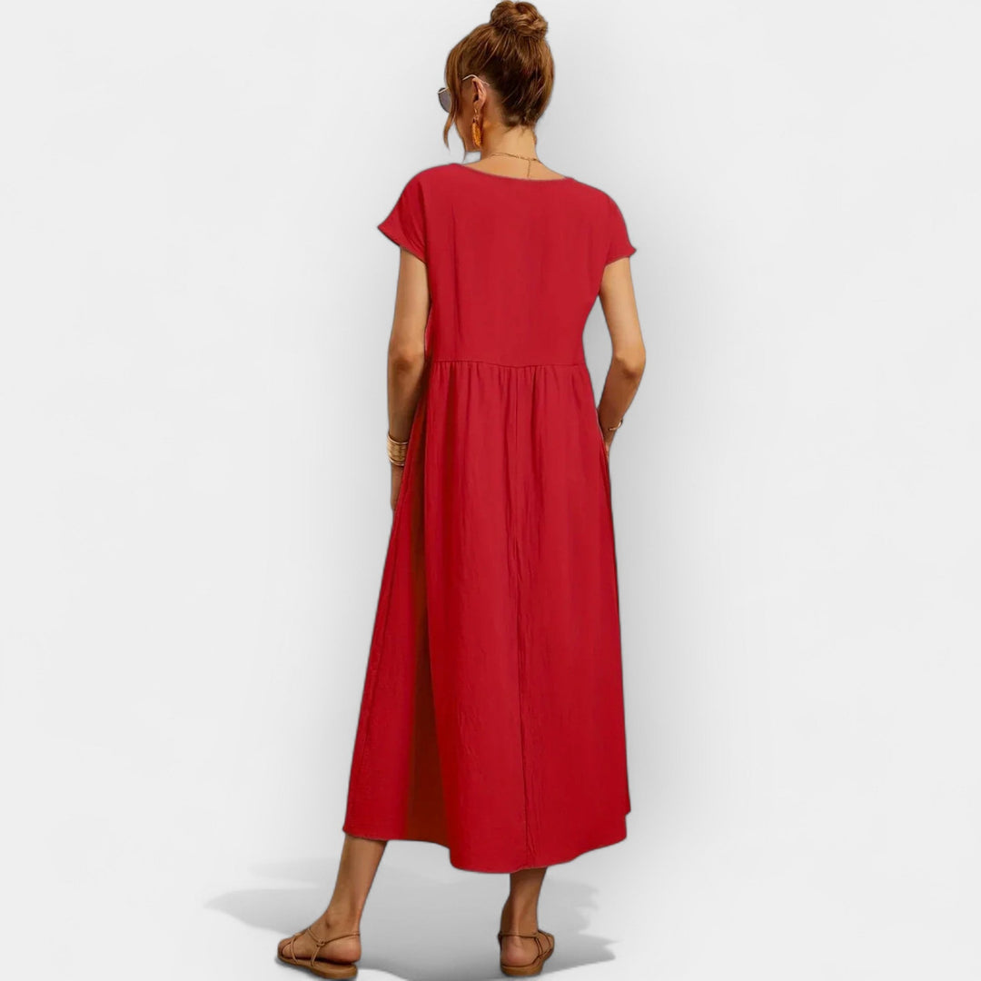 Vestido de Algodão Leve com Bolsos