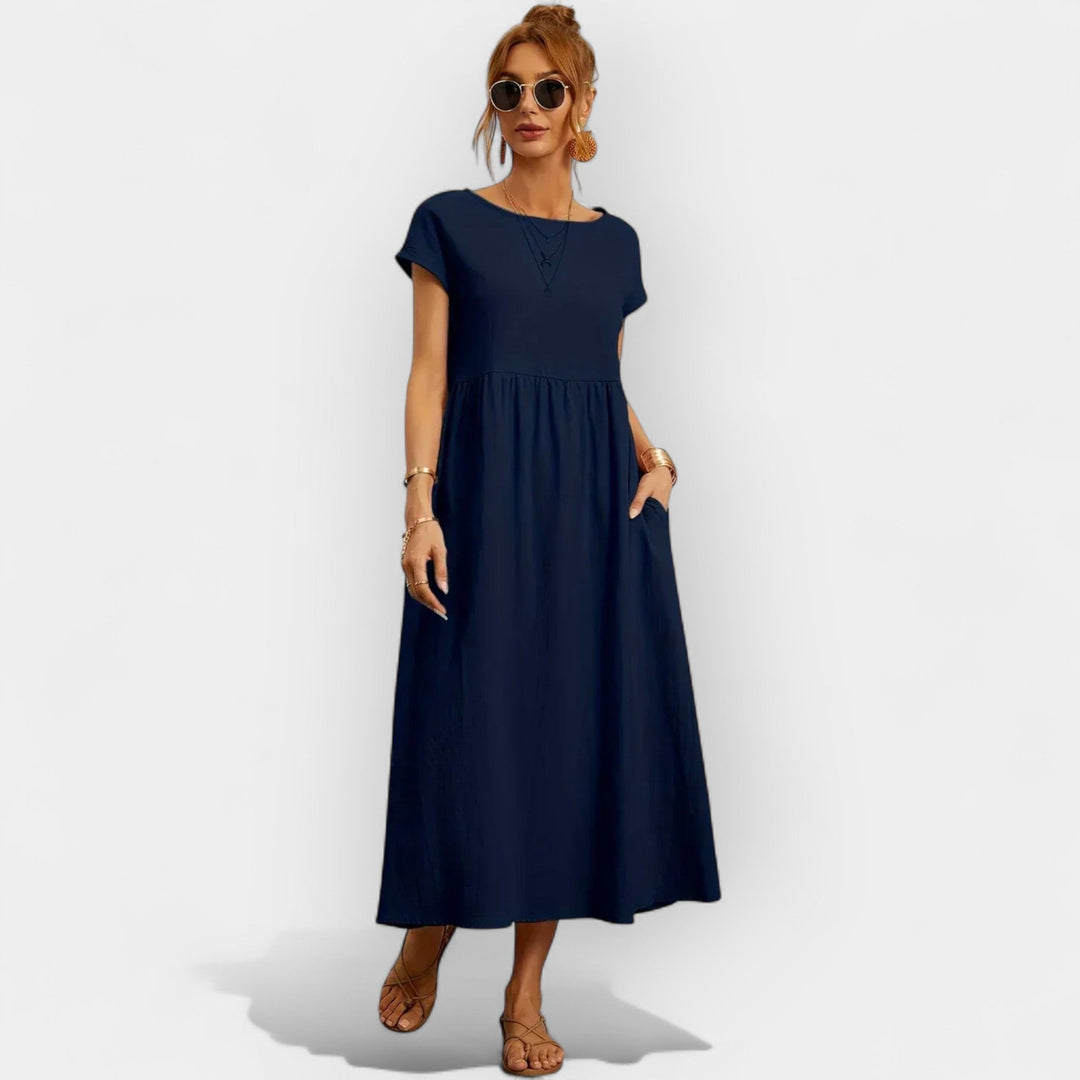 Vestido de Algodão Leve com Bolsos