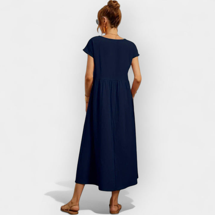 Vestido de Algodão Leve com Bolsos