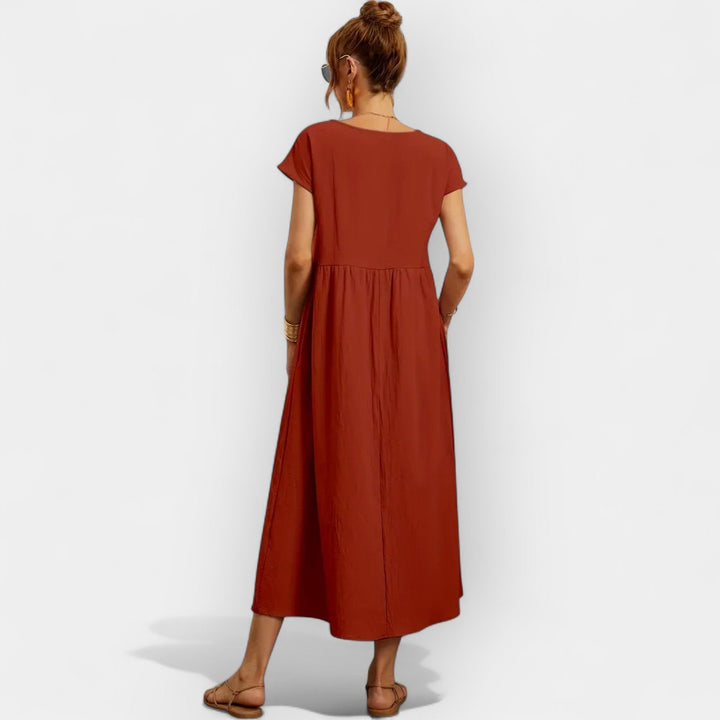 Vestido de Algodão Leve com Bolsos