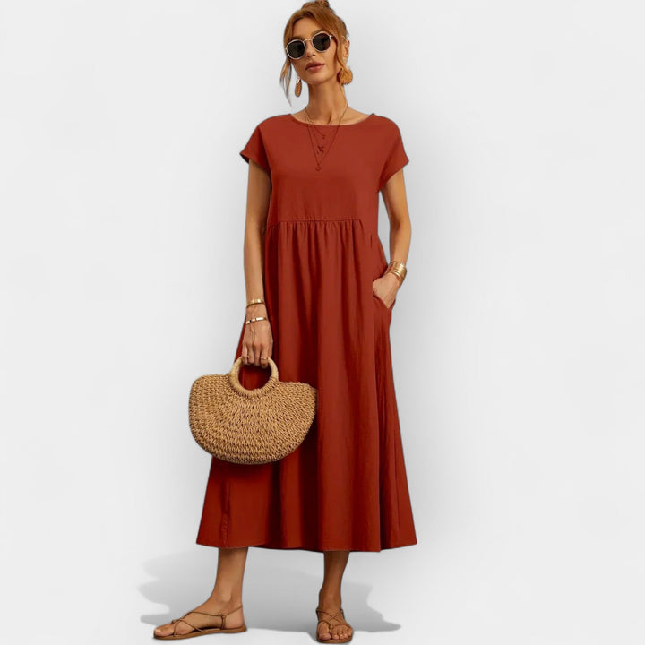 Vestido de Algodão Leve com Bolsos