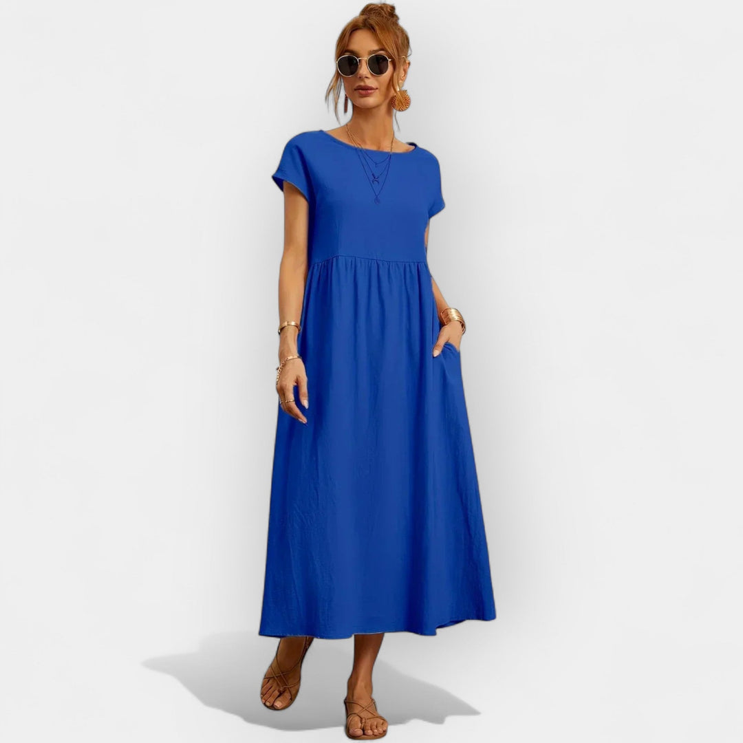Vestido de Algodão Leve com Bolsos